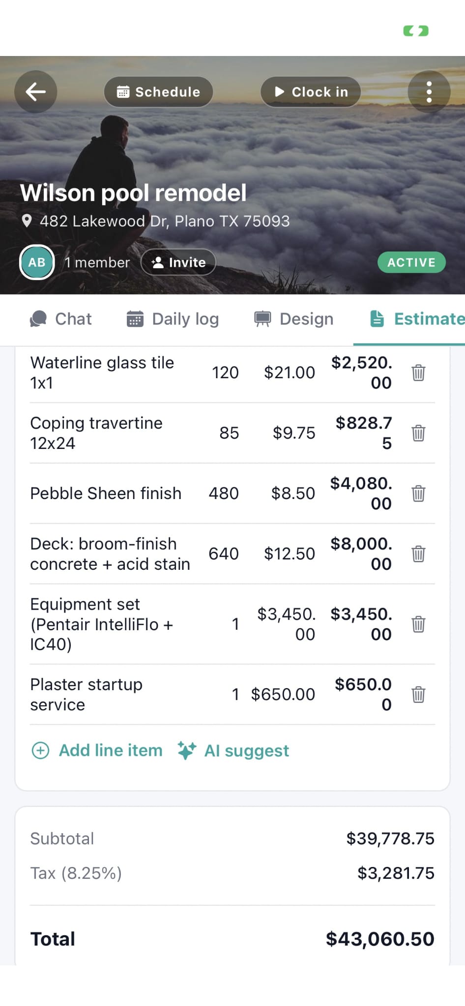 Workhand invoice with Pay Now link and Stripe Connect payment